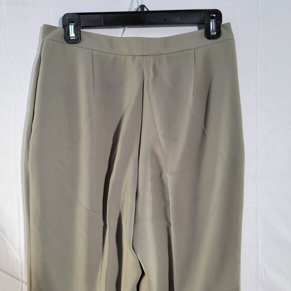Yansi Fugel Taupe Khaki High Waist Pants Tapered Relaxed Leg Casual Trousers 6 - Picture 3 of 8